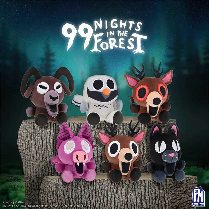 99 Nights In The Forest 4" Collectible Plush assortment featuring adorable animal characters.