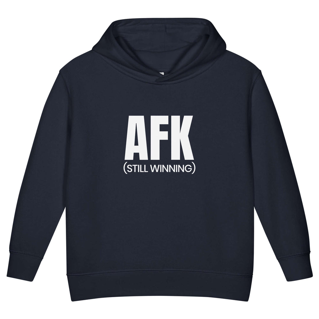 AFK Toddler fleece pullover hoodie in navy with &