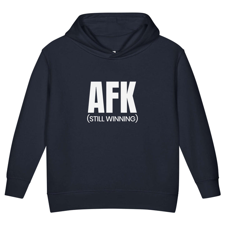 AFK Toddler fleece pullover hoodie in navy with &
