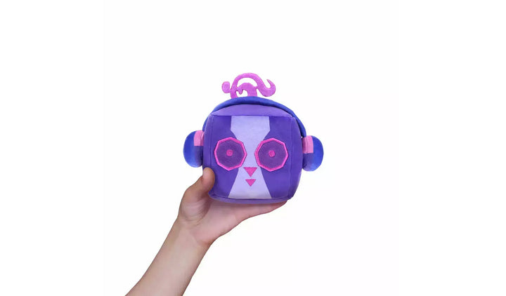 Blox Fruits Series 3 4-inch Collectable Plush in a hand, featuring a cute purple character.