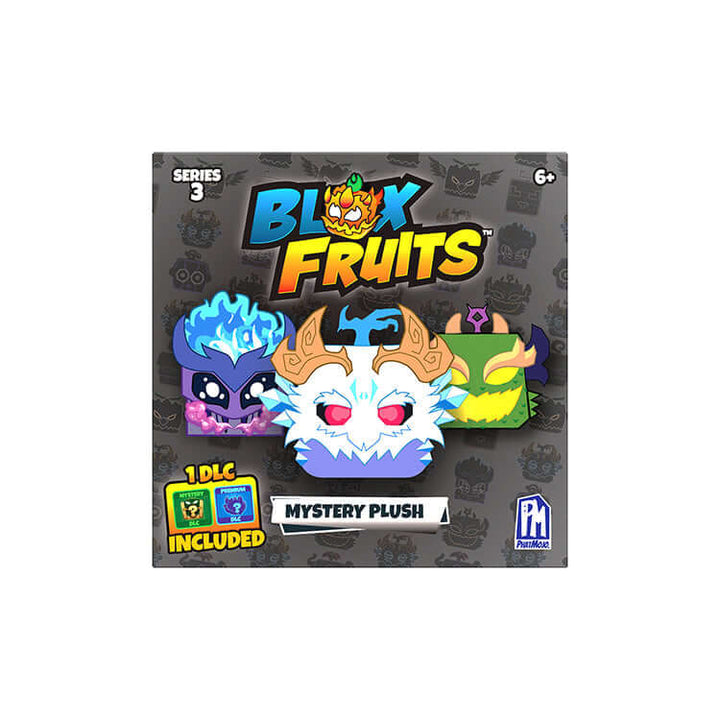 Blox Fruits Series 3 4-inch Collectable Plush Mystery Plush box showcasing unique characters.