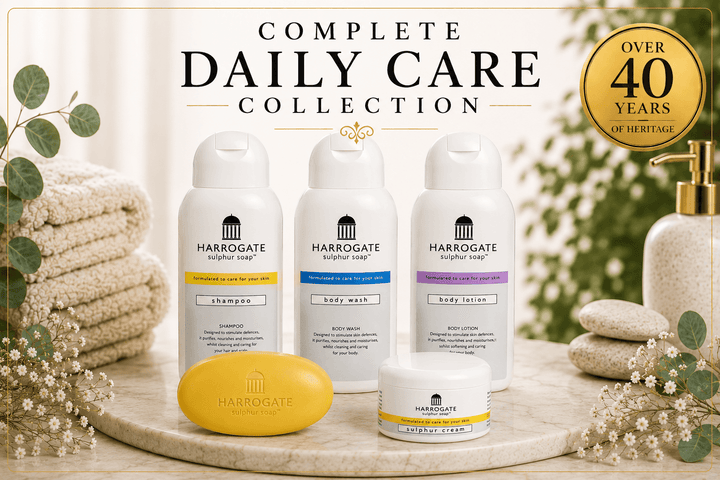 Complete Daily Care Collection showcasing Harrogate products for a complete skincare routine collection.