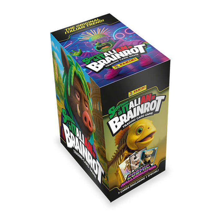 Italian Brainrot Cosmic Hallucination Trading Card Collection box featuring vibrant art and characters.